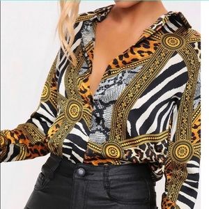Chain print multicolor shirt